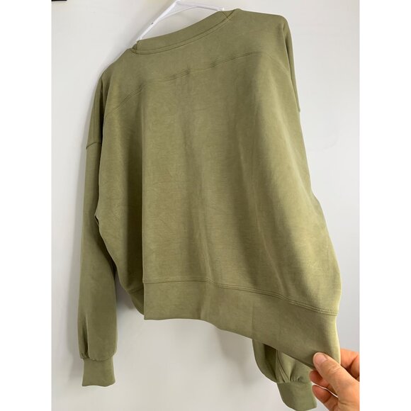 Lululemon Softstreme Perfectly Oversized Cropped Crew Size 10 7179 Army Green - Picture 10 of 15